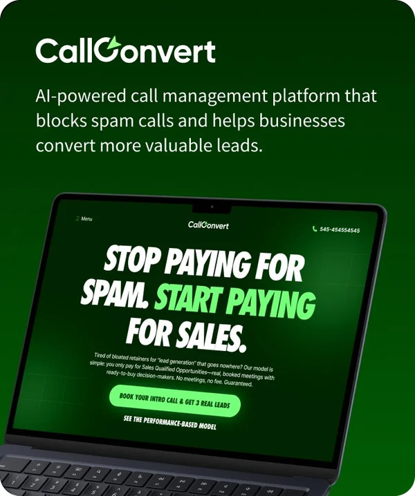 CallConvert website design