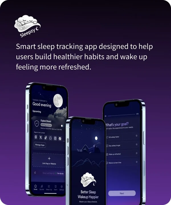 Sleepzy sleep tracking app design